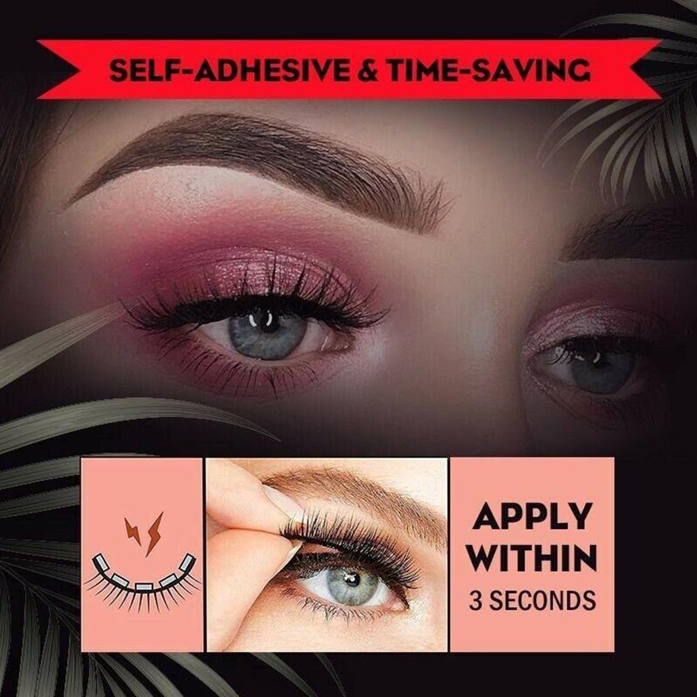 Faux cils autocollants lavables en fibres synthétiques
