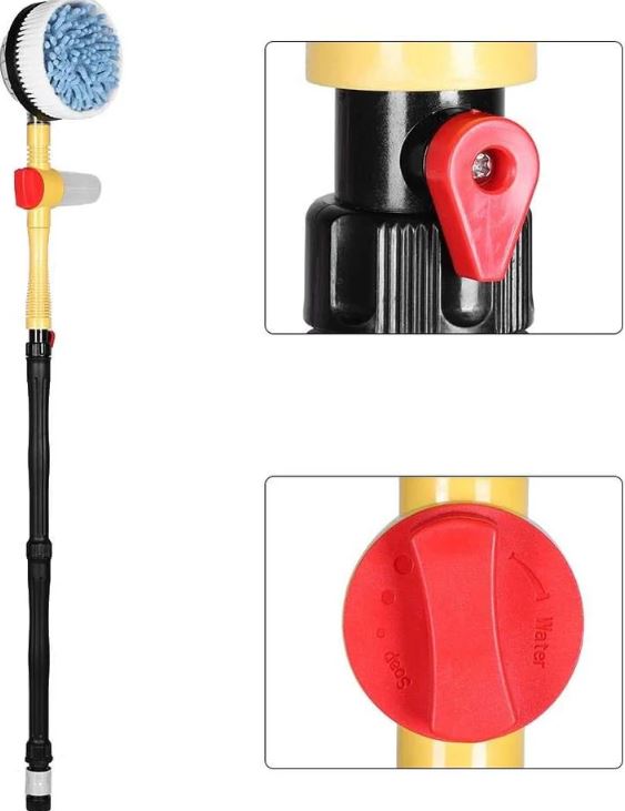 Brosse de lavage automobile rotative à eau avec manche