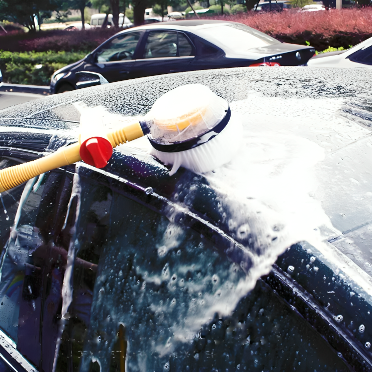 Brosse de lavage automobile rotative à eau avec manche