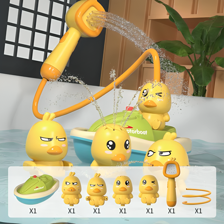 Douchette de bain jouet à canards et piles AAA