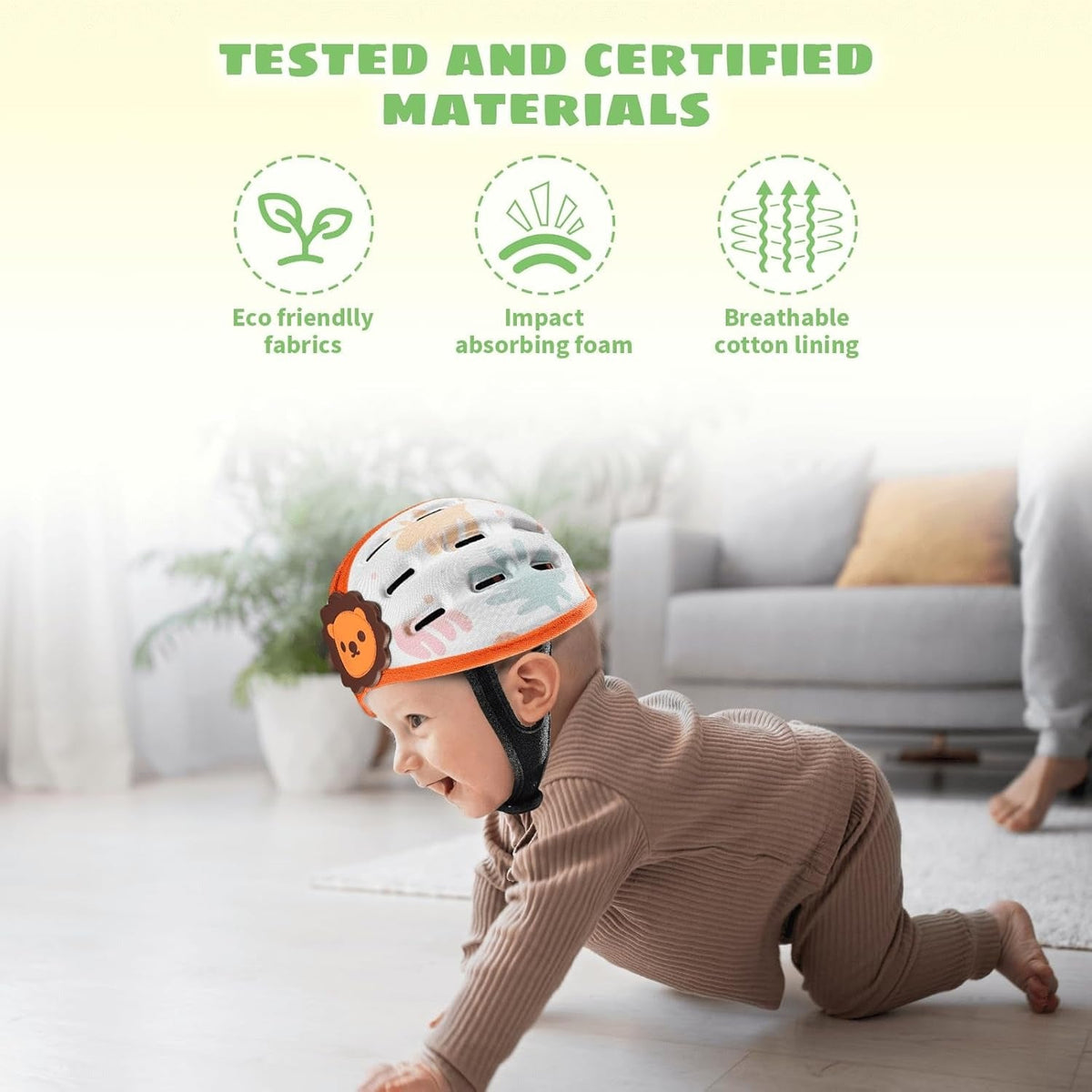 Bonnet rembourré pour bébé à sangle réglable