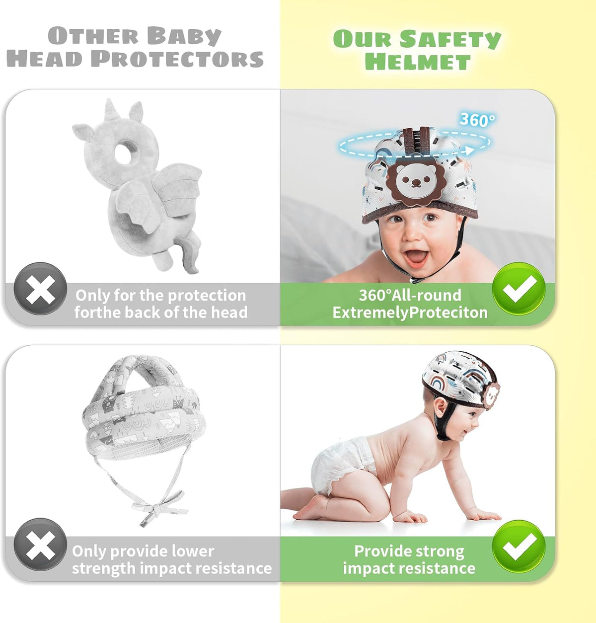Bonnet rembourré pour bébé à sangle réglable