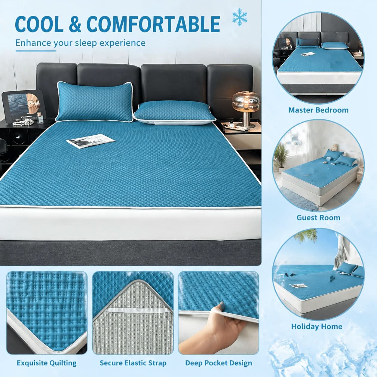 Tapis de couchage rafraîchissant pliable – Surmatelas d’été respirant – image 3