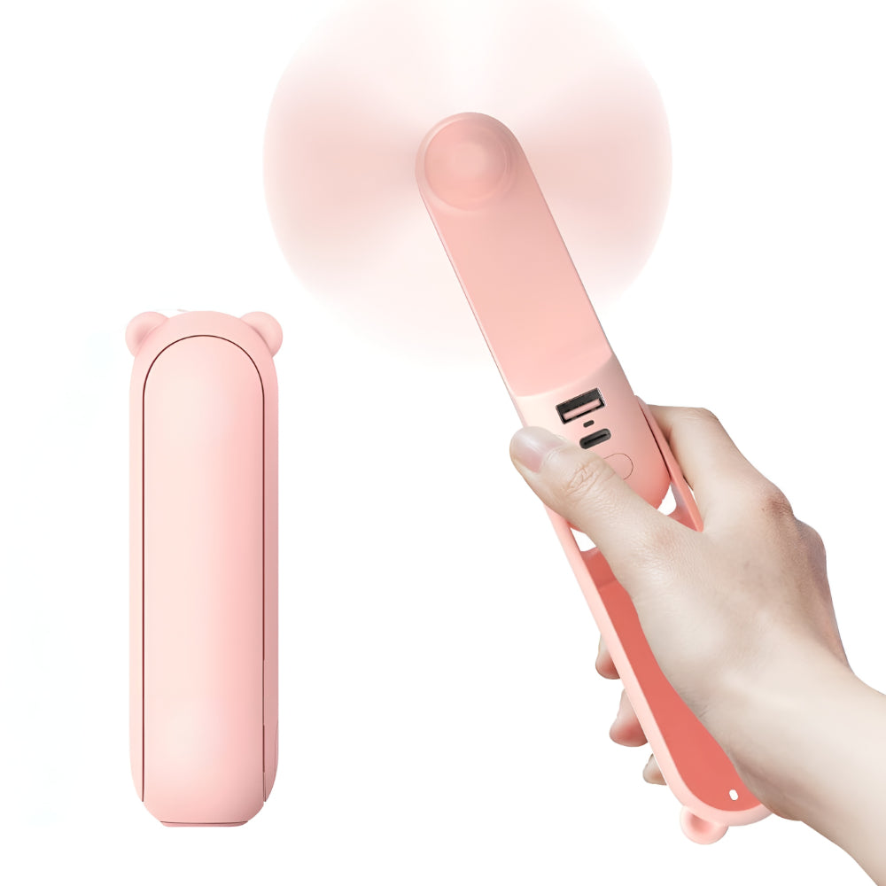 Ventilateur à main rechargeable pliant de poche