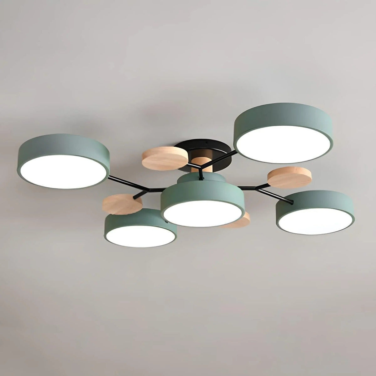Plafonnier LED à plusieurs points lumineux en fer et acrylique