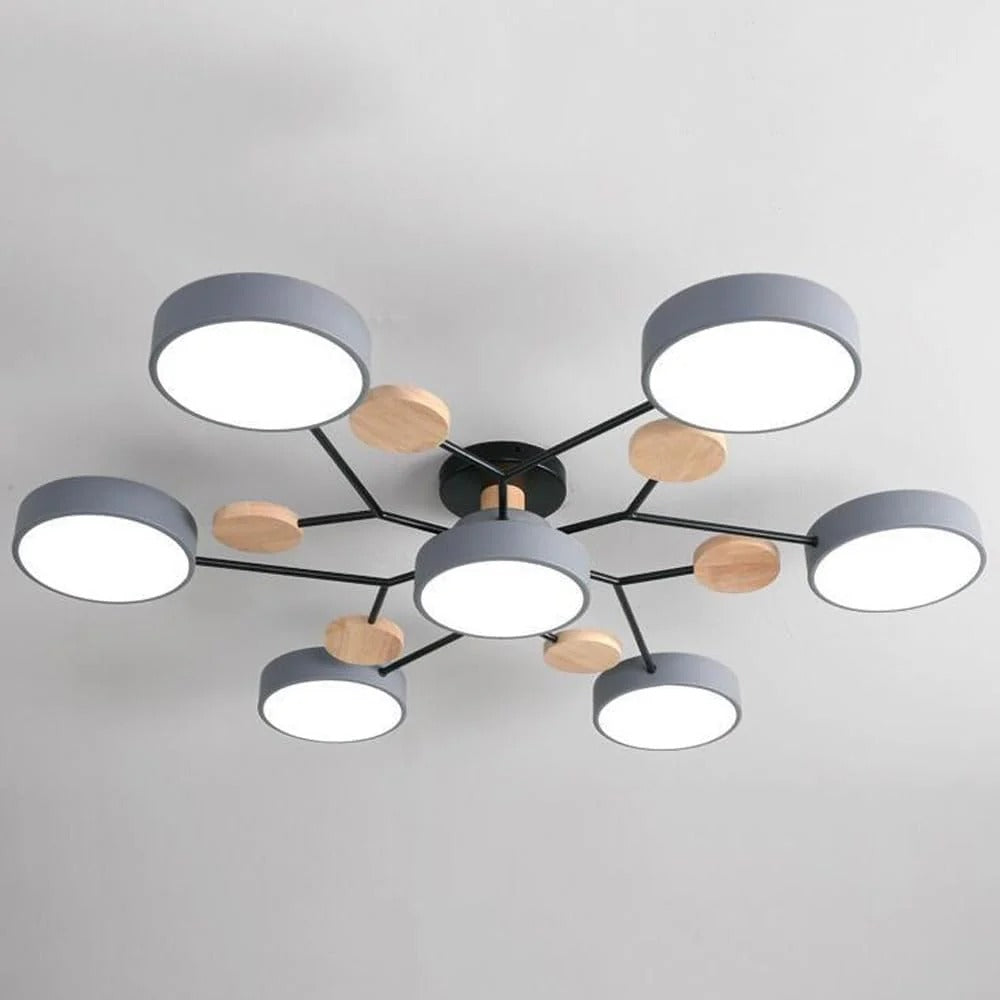 Plafonnier LED à plusieurs points lumineux en fer et acrylique