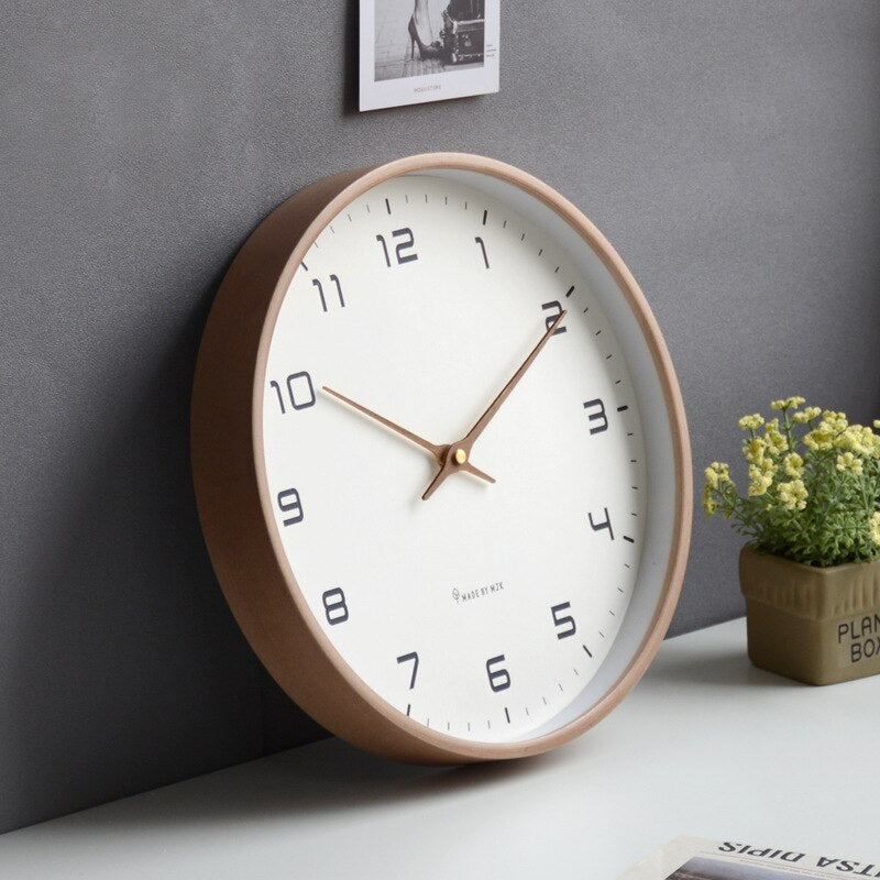 Horloge murale en bois, diamètre 30 cm