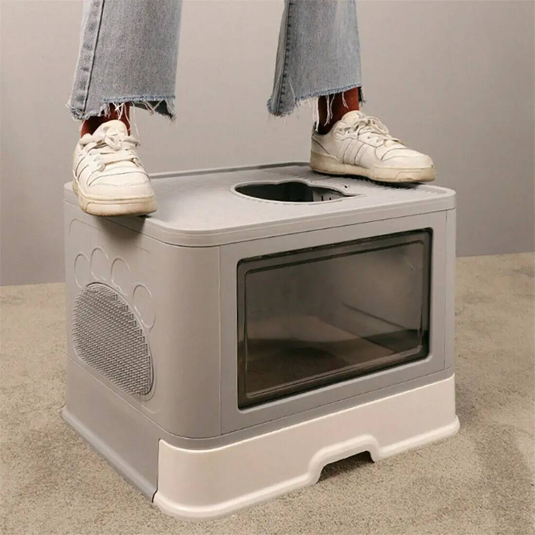 Felineau Maison de Toilette pour Chat — Double Entrée 360° Pliable