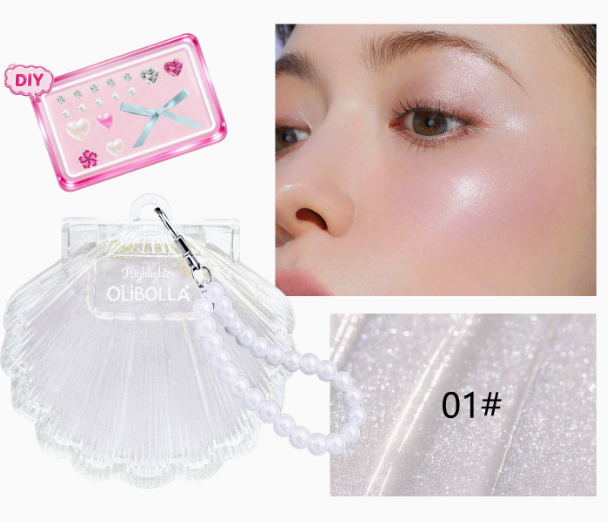 Illuminateur visage nacré – Effet lumineux et reflets fins – Lot de 2