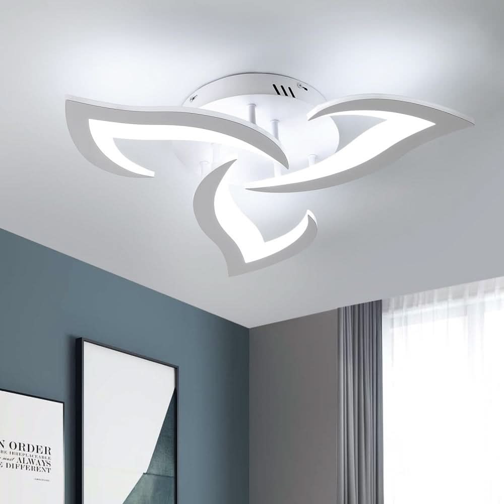 Plafonnier LED floral noir à 3 lumières – image 8