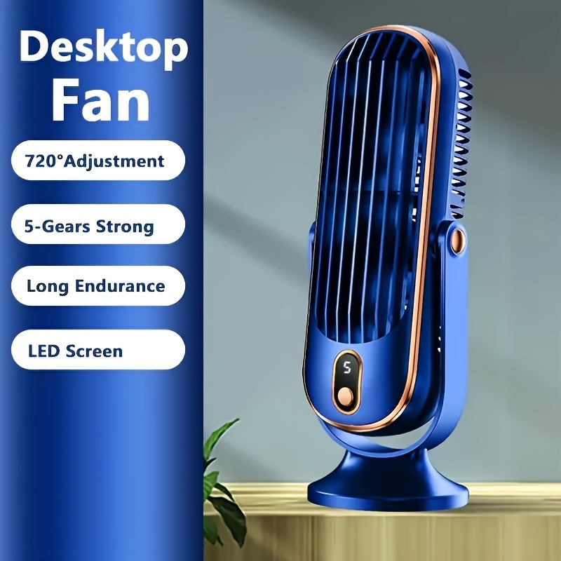Ventilateur de bureau rechargeable USB à cinq vitesses