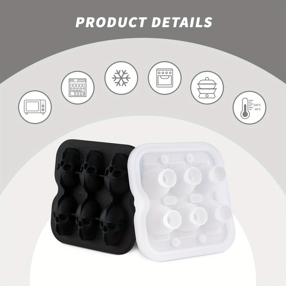 Moule à glaçons en silicone en forme de crâne