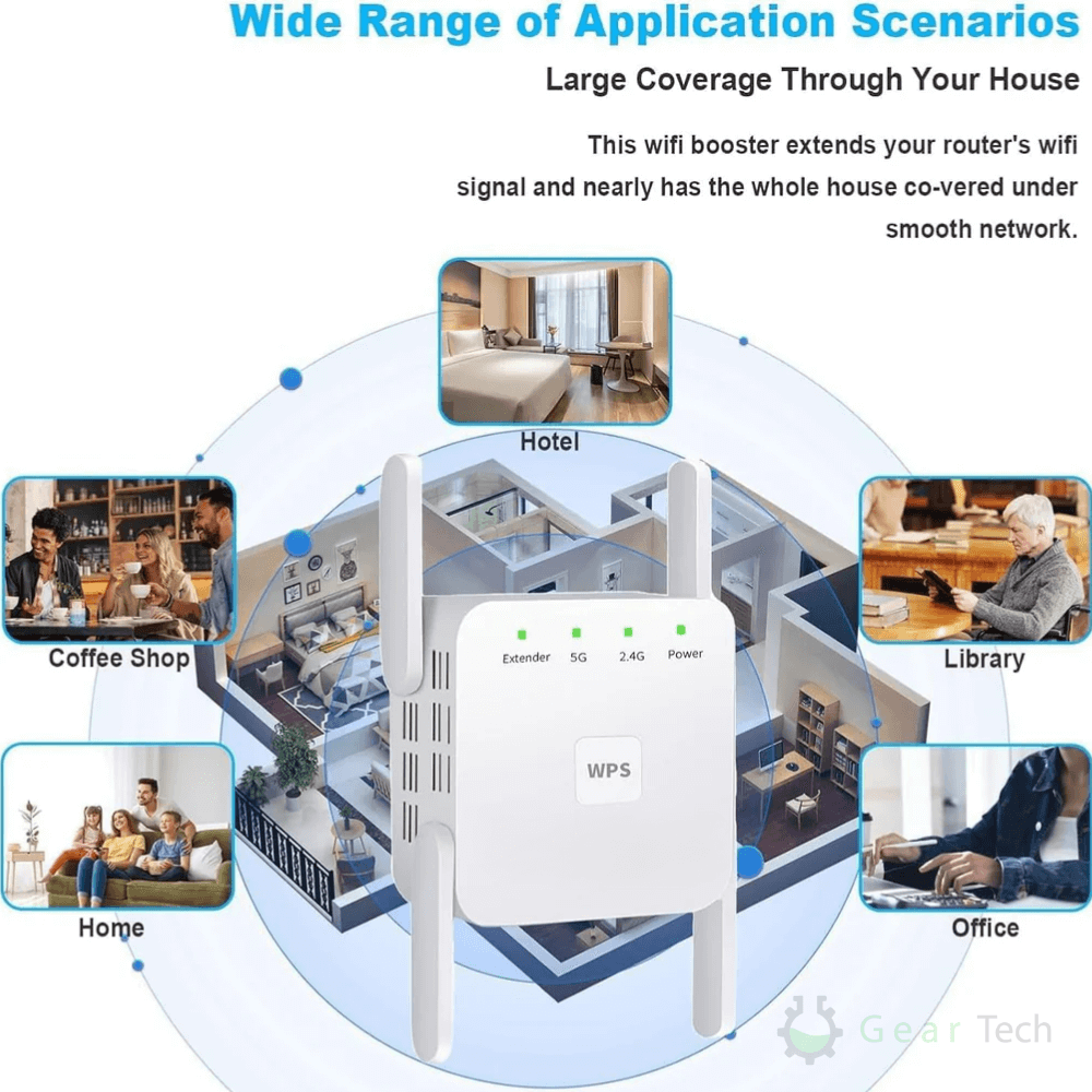 Répéteur Wi-Fi double bande avec configuration WPS
