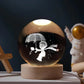 Lampe boule décorative à motif cosmique et LED chaude