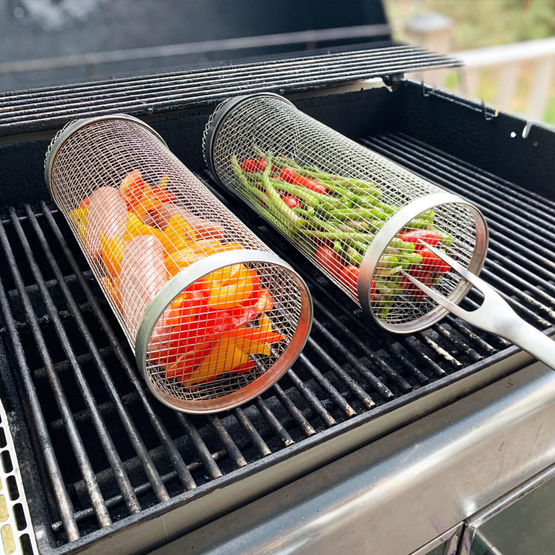 Panier rotatif pour barbecue – Rôtissoire à légumes en acier inoxydable 304 – image 8