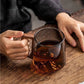 Tasse en verre avec poignée en bois, 400 ml