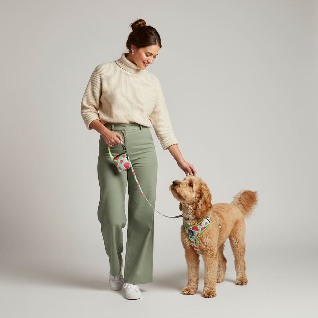 Ensemble Harnais et Laisse pour Chien 3 Pièces – Kit de Promenade Réglable et Confortable