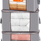 Boîte de rangement textile pliable à fenêtre et poignées