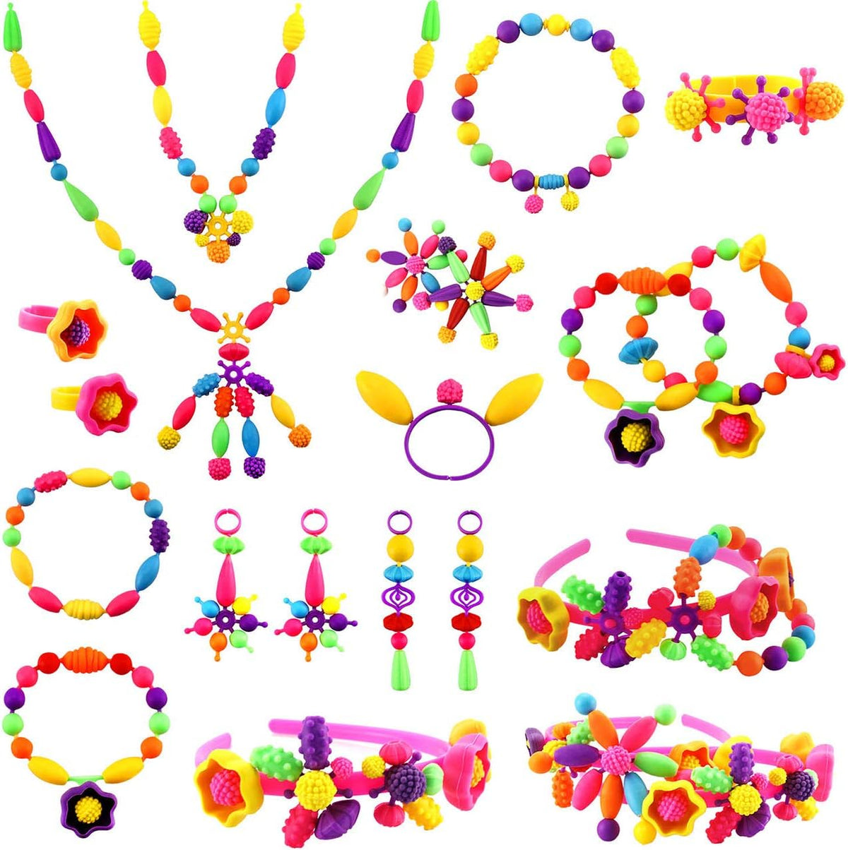 Coffret de perles à emboîter pour bijoux, plus de 500 pièces