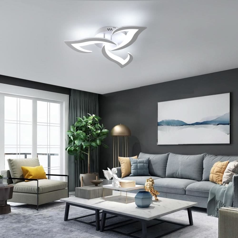 Plafonnier LED floral noir à 3 lumières – image 7