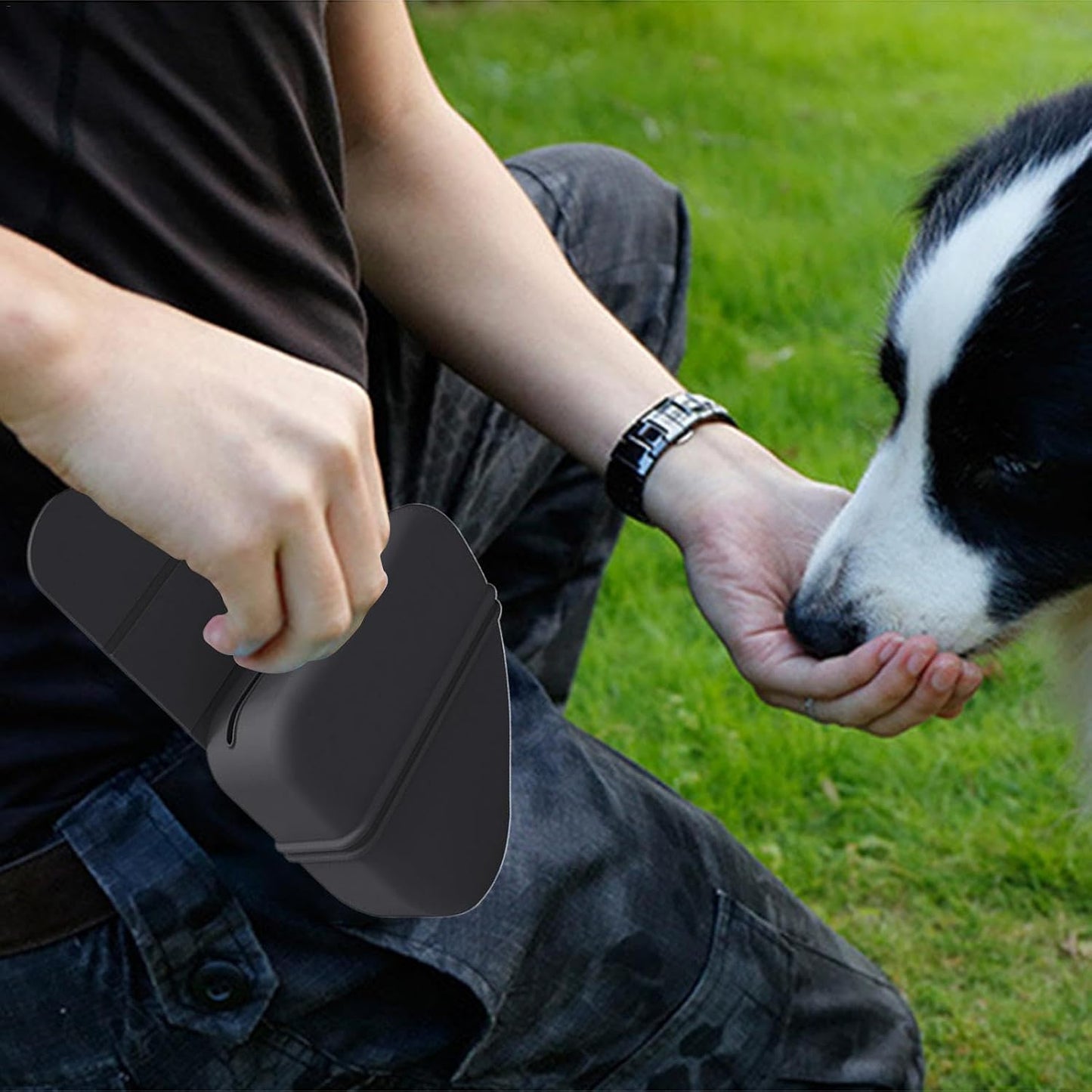 Felineau Sacoche de Friandises en Silicone pour Chien — Clip Ceinture