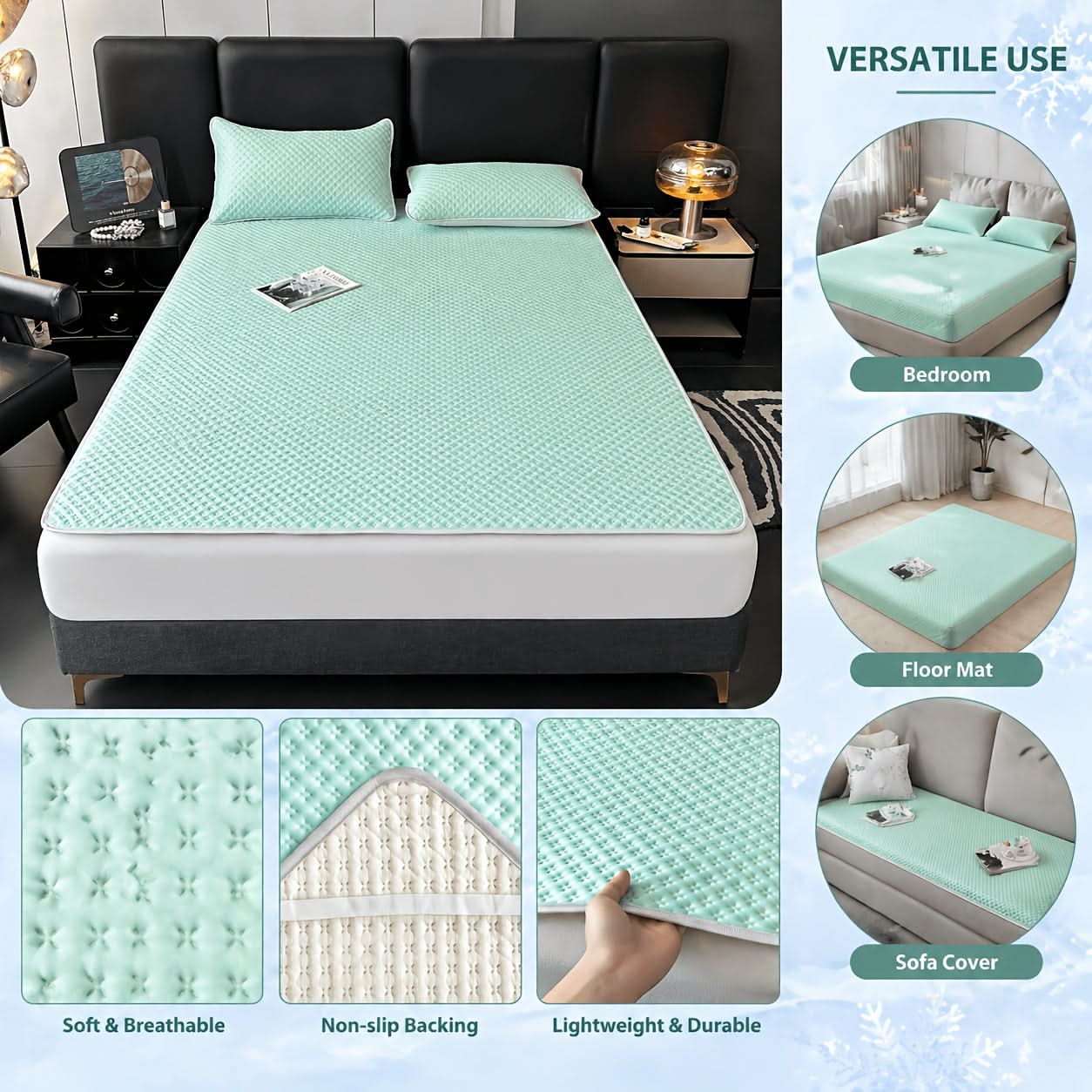 Tapis de couchage rafraîchissant pliable – Surmatelas d’été respirant – image 2