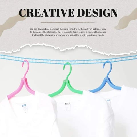 Corde à linge portable pour intérieur et extérieur – image 10