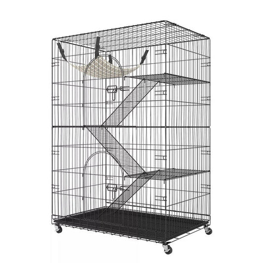 Felineau Cage Intérieure pour Chat — Volière 4 Niveaux avec Accessoires