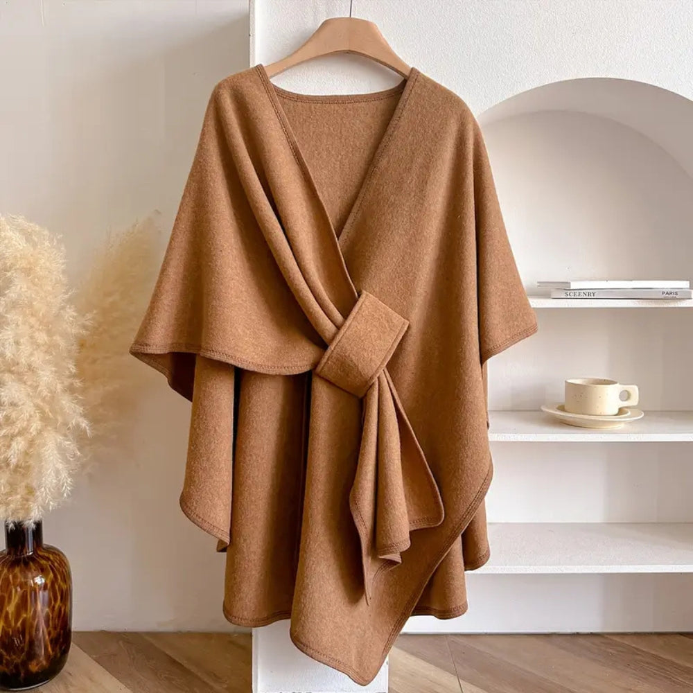 Manteau châle en mélange de microfibres