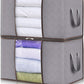 Boîte de rangement textile pliable à fenêtre et poignées