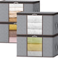 Boîte de rangement textile pliable à fenêtre et poignées
