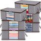 Boîte de rangement textile pliable à fenêtre et poignées