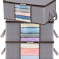 Boîte de rangement textile pliable à fenêtre et poignées