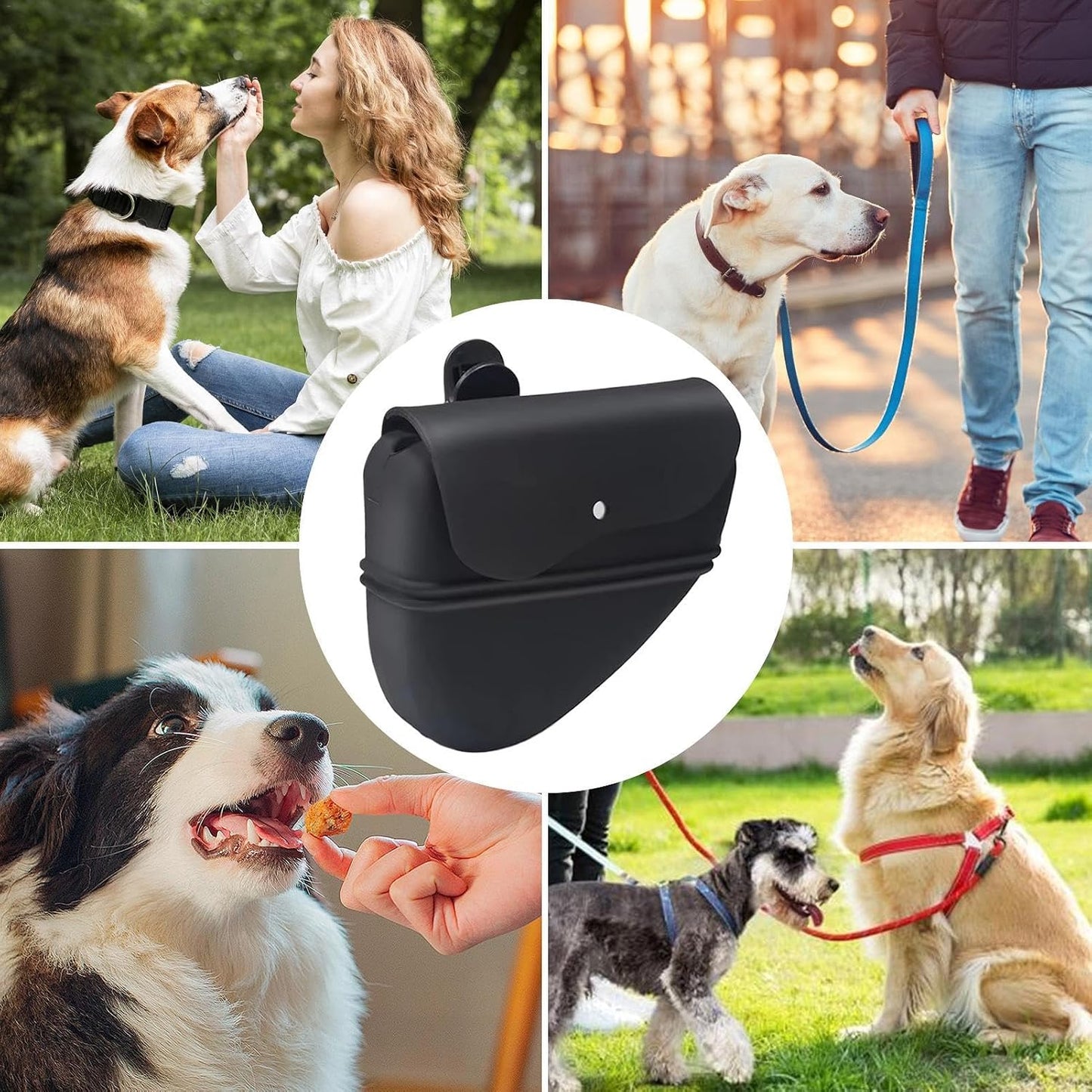 Felineau Sacoche de Friandises en Silicone pour Chien — Clip Ceinture