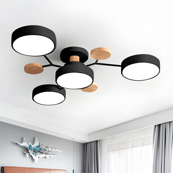 Plafonnier LED à plusieurs points lumineux en fer et acrylique