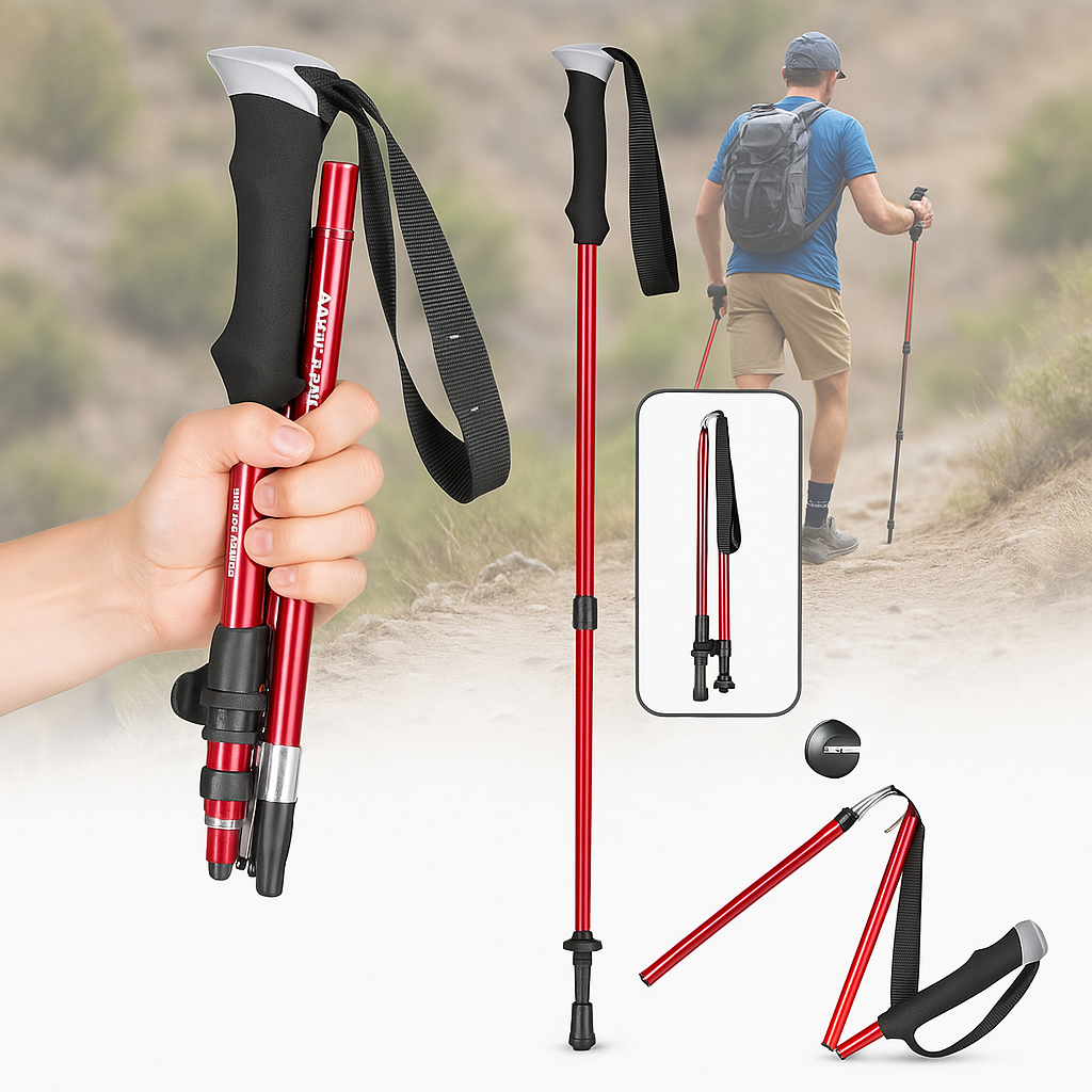 Bâtons de randonnée pliables réglables de 110 à 135 cm