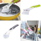Brosse à vaisselle à long manche – Distributeur de savon rechargeable avec têtes éponge – image 5