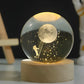 Lampe boule décorative à motif cosmique et LED chaude