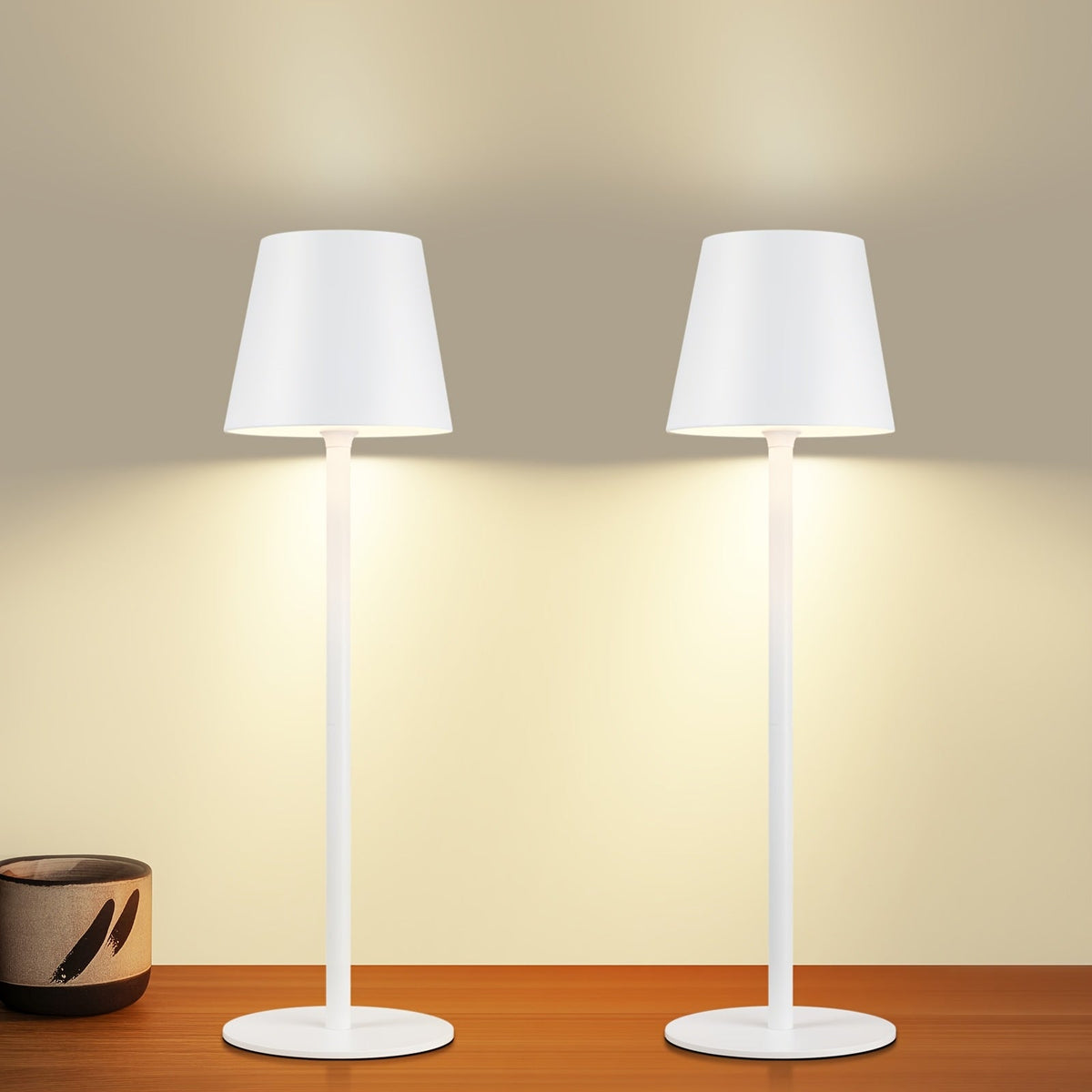 Lampe de table rechargeable à commande tactile et source à DEL