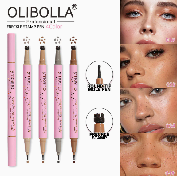 Stylo fausses taches de rousseur 2-en-1 – Double embout – Lot de 2