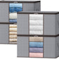 Boîte de rangement textile pliable à fenêtre et poignées