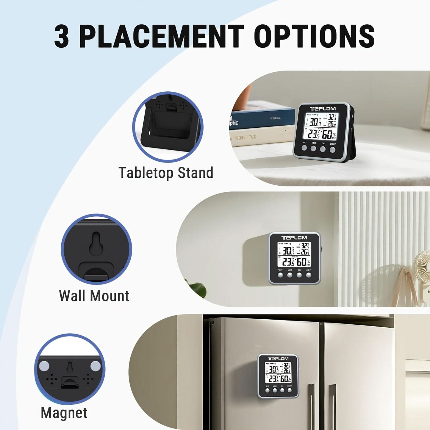 Thermomètre de piscine sans fil avec affichage numérique flottant – image 4