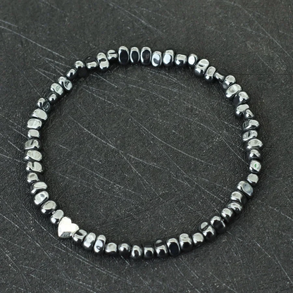 Bracelet de perles noires et grises – Bijou à superposer – Lot de 2