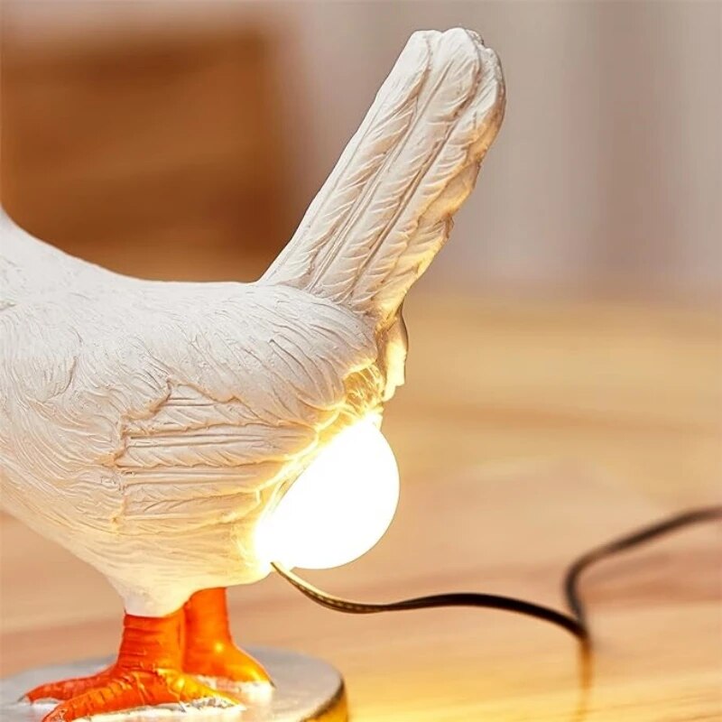 Lampe de table animale en résine, douille E27