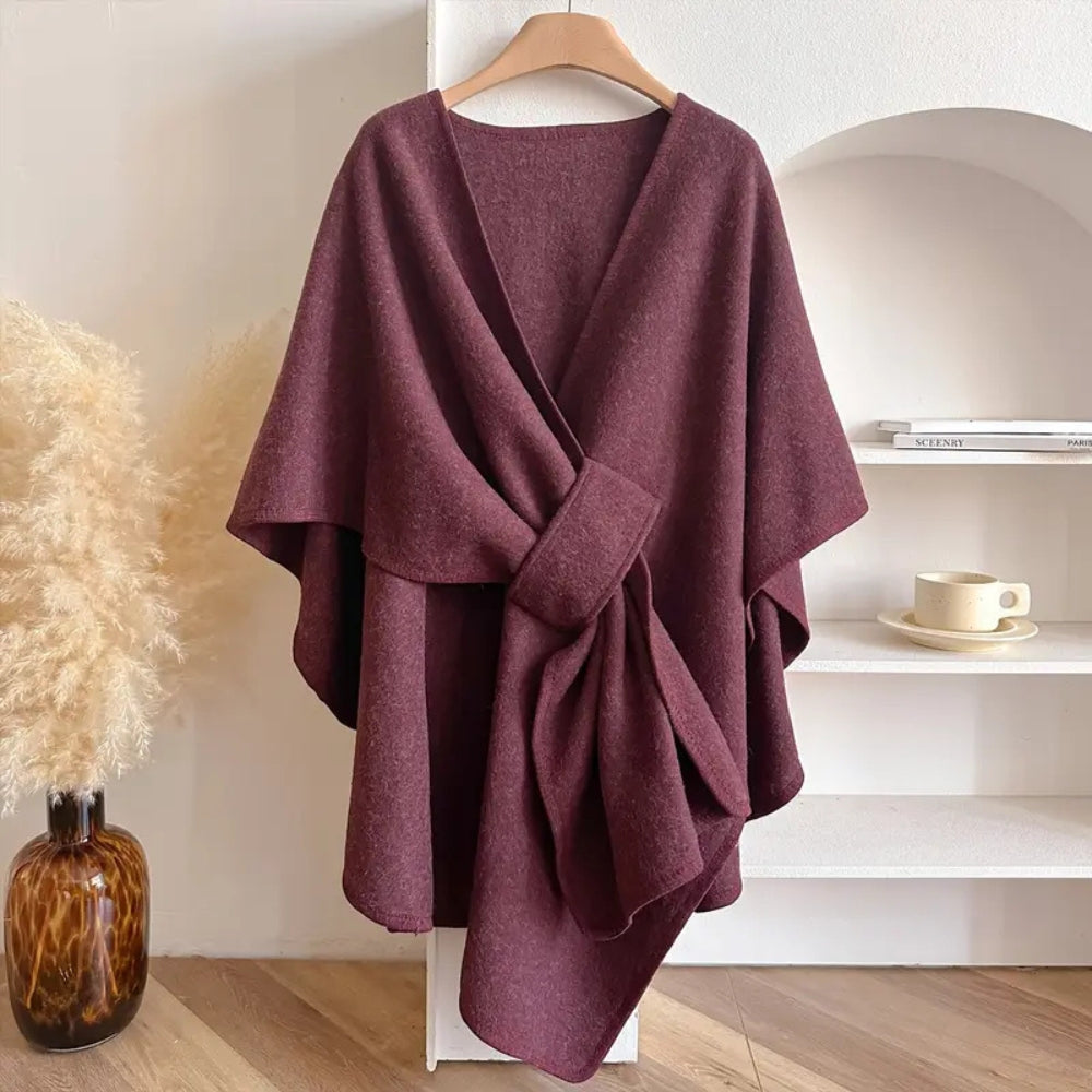 Manteau châle en mélange de microfibres