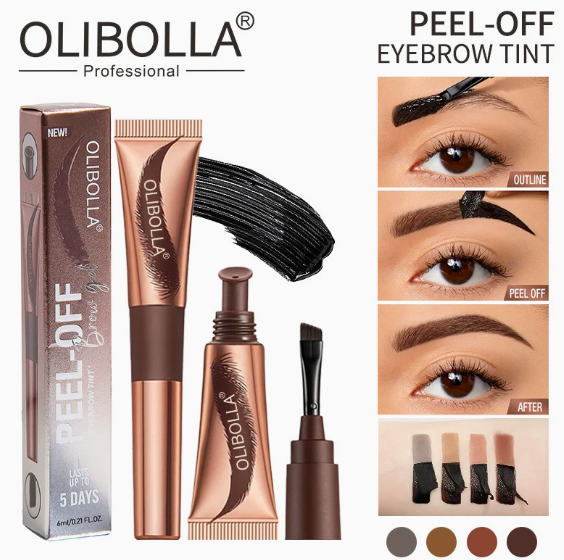 Gel teinté sourcils peel-off – Définition longue tenue – Lot de 2