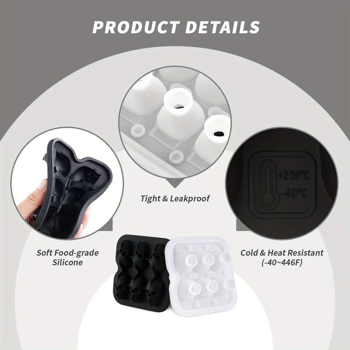 Moule à glaçons en silicone en forme de crâne