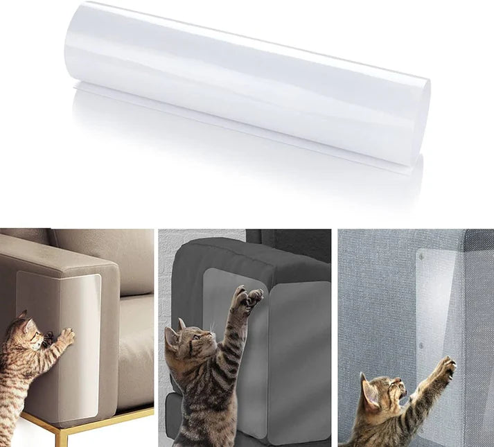 Felineau Film Protecteur Anti-Griffures Transparent pour Chat | Autocollant Auto-Adhésif Meubles