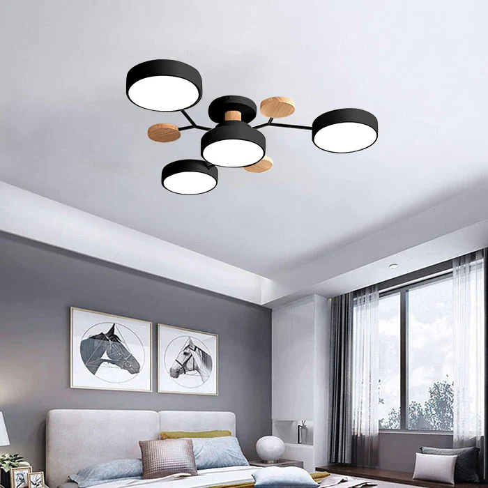 Plafonnier LED à plusieurs points lumineux en fer et acrylique