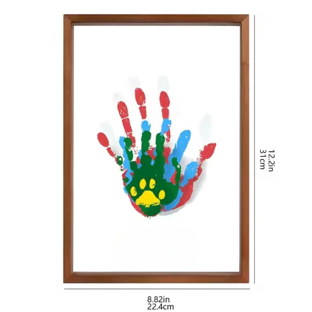 Cadre souvenir en bois avec kit d’empreintes de bébé